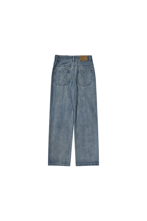 Classic Trendy Cotton Applique Pattern Jeans